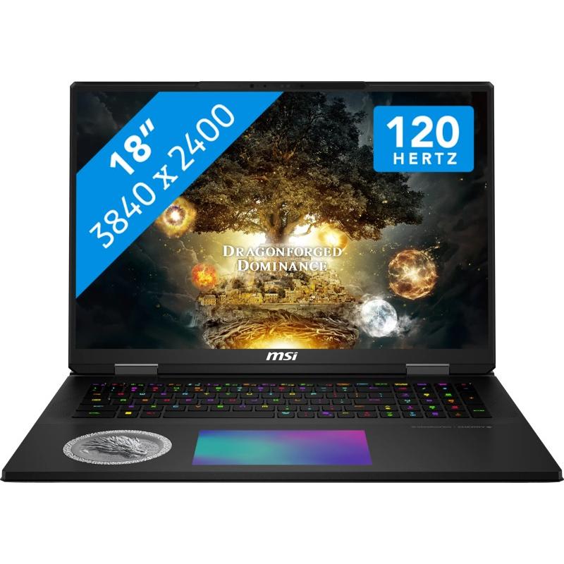 MSI Titan 18 HX Dragon Edition Norse Myth A2XWJG-405NL (9S7-1824A5-405) (18", 6000 GB, 96 GB, Olandese), Notebook, Nero