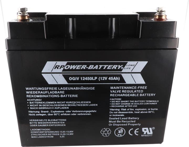 Actual product image RPower OGiV12450LP 12V 47Ah Longlife Bleiakku AGM Blei Gel Akku (12 V, 47 Ah)