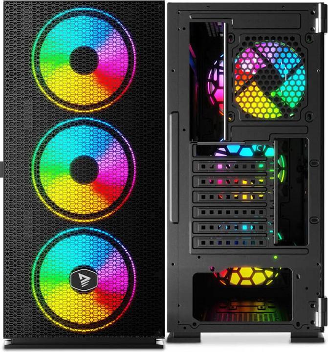 Actual product image Savio PC Case Raptor X1 ARGB Glass/Mesh Black (ATX, ITX, Mini-ATX)