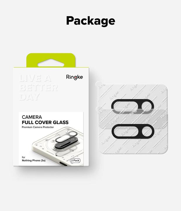 Actual product image Ringke - Camera Full Cover Glass (2 pack) - Nothing Phone (3a) - Clear (2 pcs., Nothing Phone (3a))