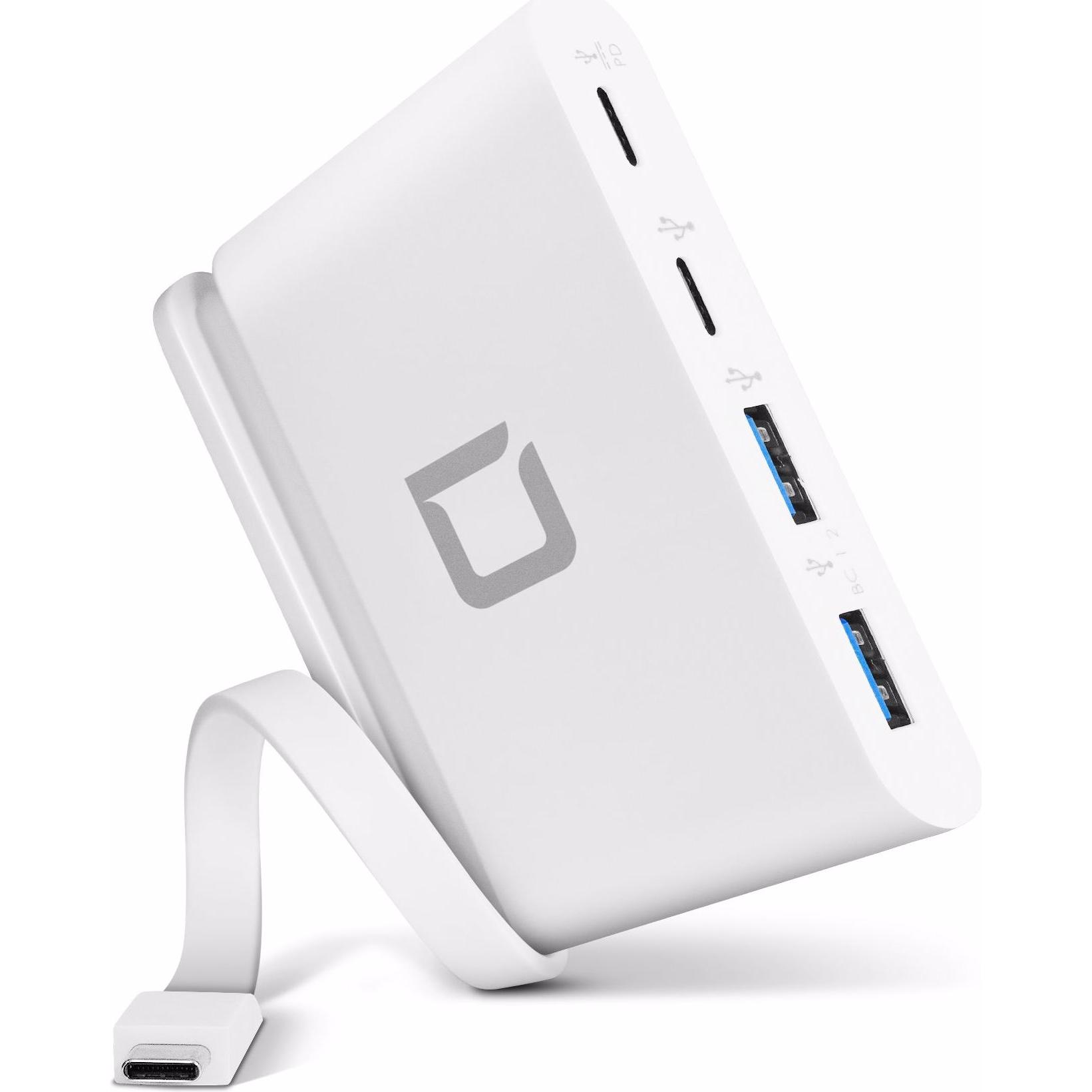 Thumbnail - Dicota Portable 4-in-1 (USB-C, 4 Ports), Dockingstation + USB Hub, Weiss