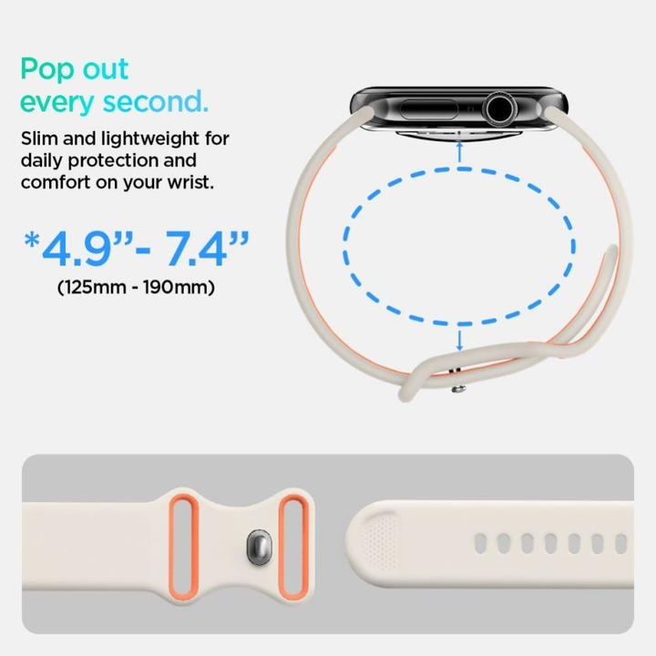 Produktbild Spigen - Nano Pop - Apple Watch 1/2/3/4/5/6/7/8/9/10/SE/SE 2 (38/40/41/42mm) - Orange Beige (Aluminium, Plastic, Silicone)