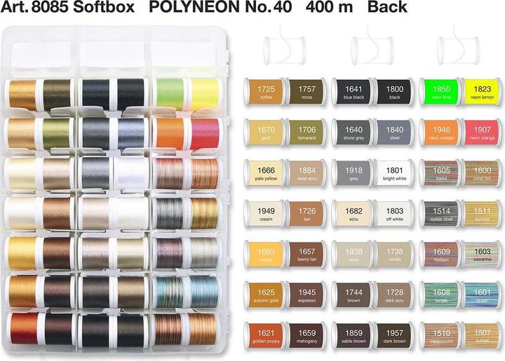 Image du produit Madeira Fil à broder Polyneon 40 valise (400 m)