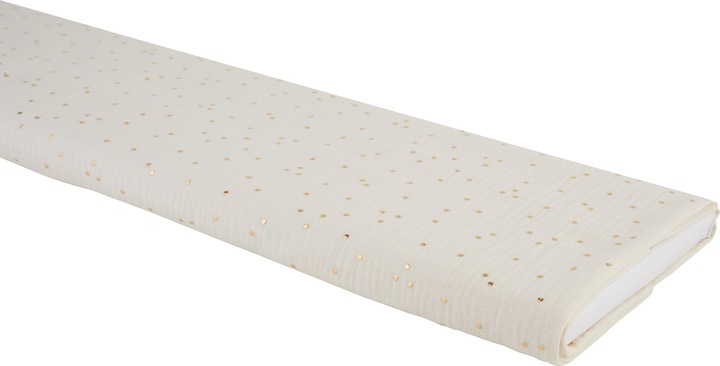 Produktbild VBS Musselin Baumwoll-Stoff "Goldene Punkte", B 130 cm, Meterware