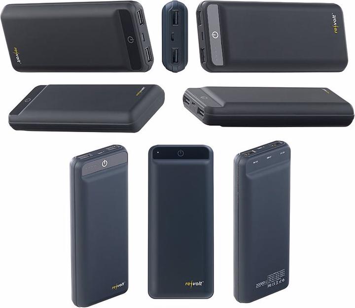 Immagine prodotto Revolt Banca di potenza USB dal design sottile (20000 mAh, 10.50 W, 74 Wh)
