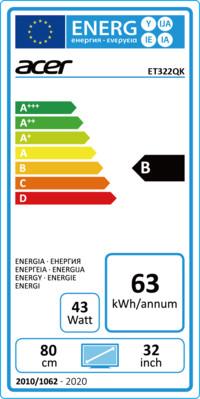 Energie-Label Acer Et322qk (3840 x 2160 Pixel, 31.50")