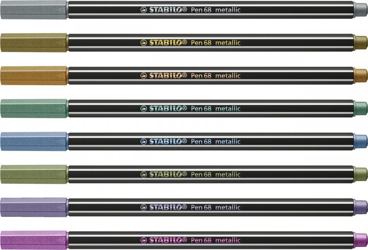 Productafbeelding STABILO Pen 68 Premium Metallic Viltstift (Gesorteerd, 8 x)