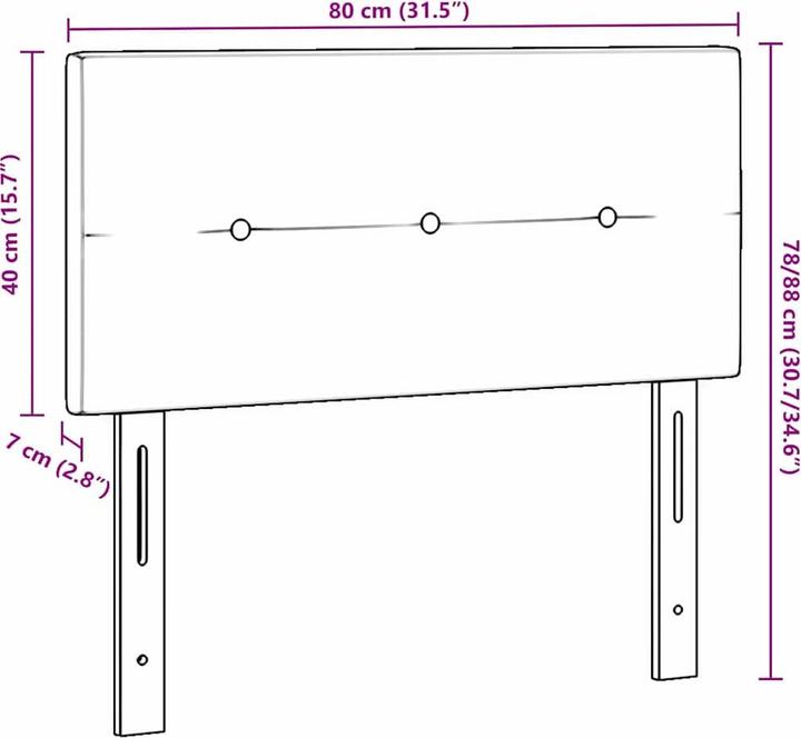 Image du produit vidaXL Polstertes Bett Kopfteil (7 x 7 x 88 cm)