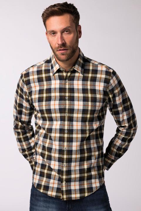 Produktbild JP1880 JP 1880 Karo-Flanellhemd, Langarm, Kentkragen, Modern Fit (3XL)