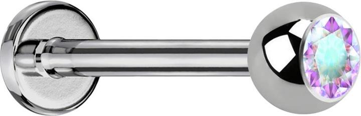 Actual product image Star Piercing Micro Labret silber mit Kugel und Kristall multicolor (without brass, Titanium)
