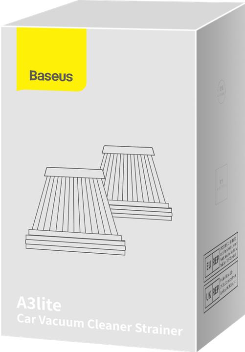 Actual product image Baseus A3lite Car vacuum Cleaner strainer2PCSWhite