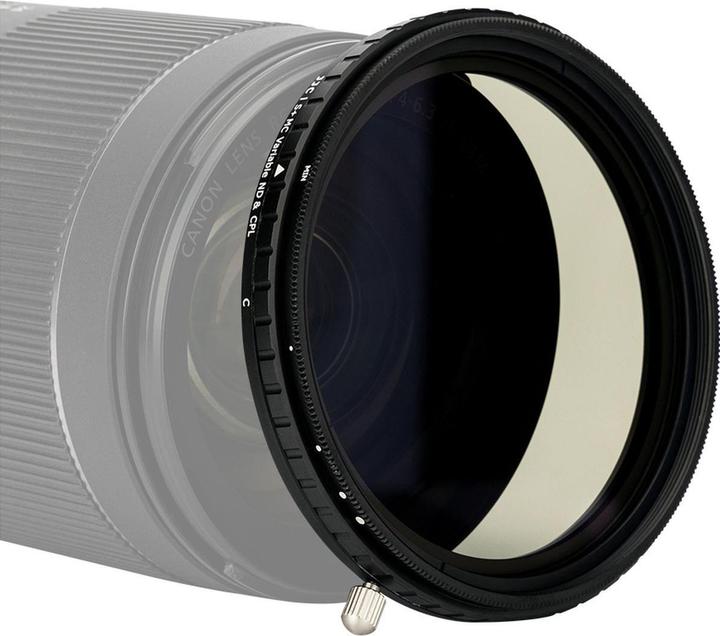 Actual product image JJC F NC58 2 In 1 Variable ND + CPL Filter (Neutral density filter, 58 mm)