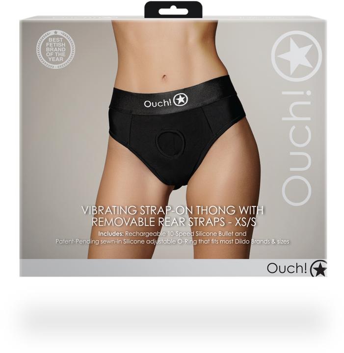 Produktbild Ouch! Vibrating Strap-on Thong with Removable Rear Straps - XS/S (S)