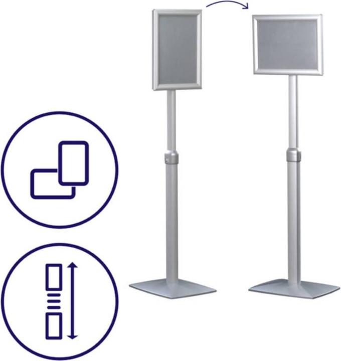 Actual product image Franken Information stand "Universal", DIN A3, height: 910-1,310 mm Aluminium folding frame profile with (A3)