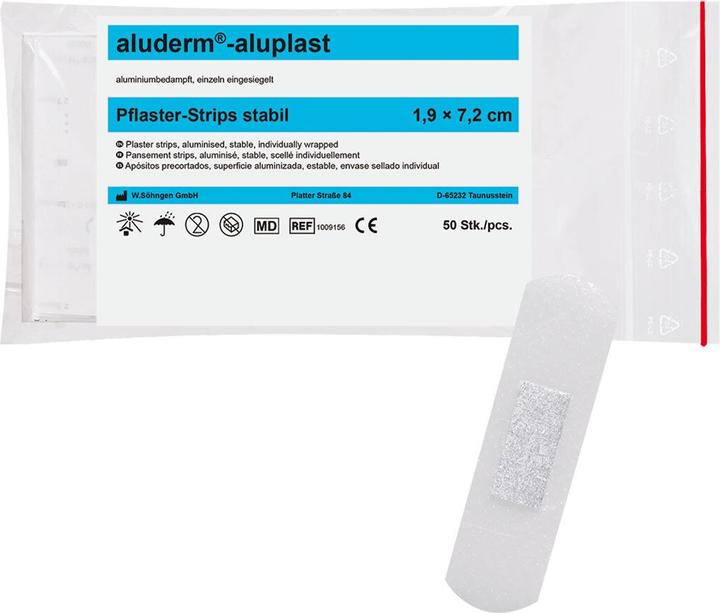 Actual product image Söhngen aluderm aluplast plaster rigid / stable 1.9x7.2cm, 50 pcs., single (50 x)