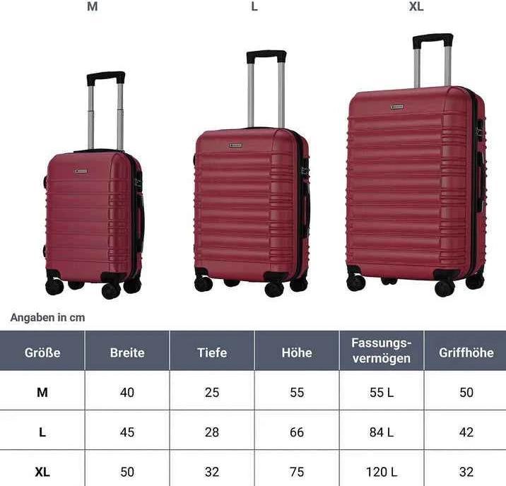 Produktbild Juskys 3-teiliges Hartschalenkoffer-Set mit 360° Rollen (120 l)