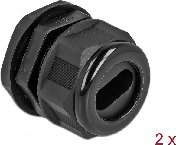 Produktbild Delock Kabelverschraubung PG29 für Flachkabel schwarz 2 Stück