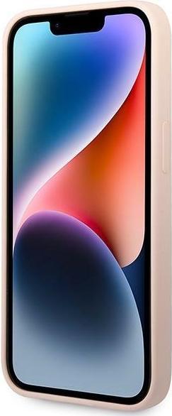 Produktbild Guess Silicone Metal Logo MagSafe Compatible Case für Apple iPhone 14 - pink (Apple iPhone 13, Apple iPhone 14, Apple iPhone 15)