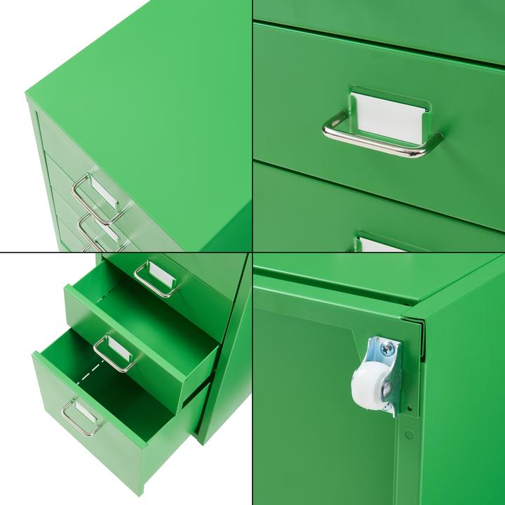 Produktbild En.Casa Rollcontainer Kökar mit 5 Schubladen 69x28x41 cm Apfelgrün (69 x 28 x 41 cm)