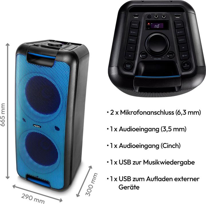 Actual product image Medion LIFE® PX-1 Plus Partylautsprecher