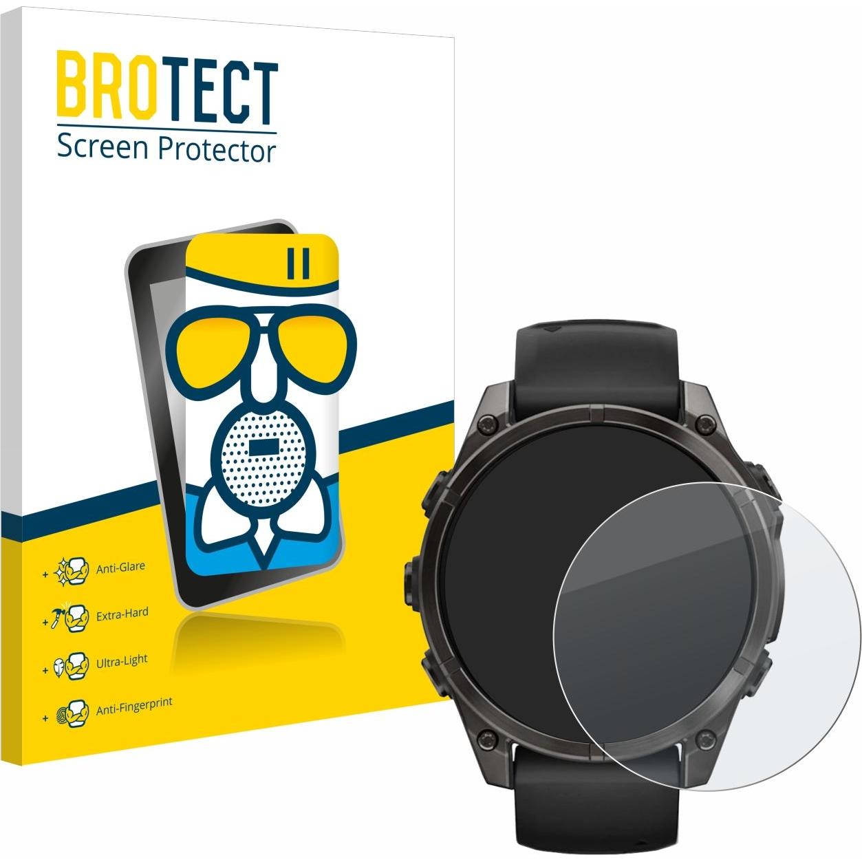 BROTECT Schutzglas Schutzfolie Glas Folie Displayschutz matt, Smartwatch Schutzfolie, Grau