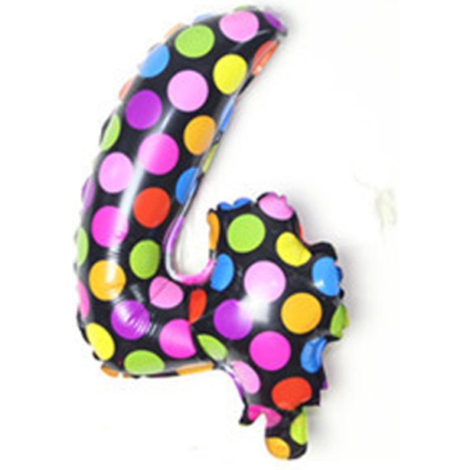 Cover-Discount Zahlenballon bunt gepunktet Nummer 4