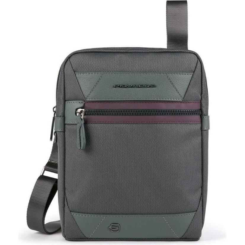 Piquadro Uomo Verde Uomini, Borsetta, Trakai, Recycled Materials, Small, Textile Crossbody Bag, Green,