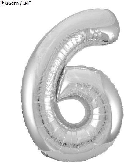 Produktbild Unique Folienballon Zahl "6" (1 x)