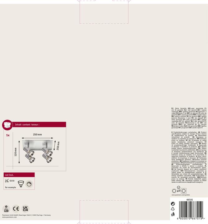 Actual product image Paulmann Ceiling spotlight Teja (GU10)