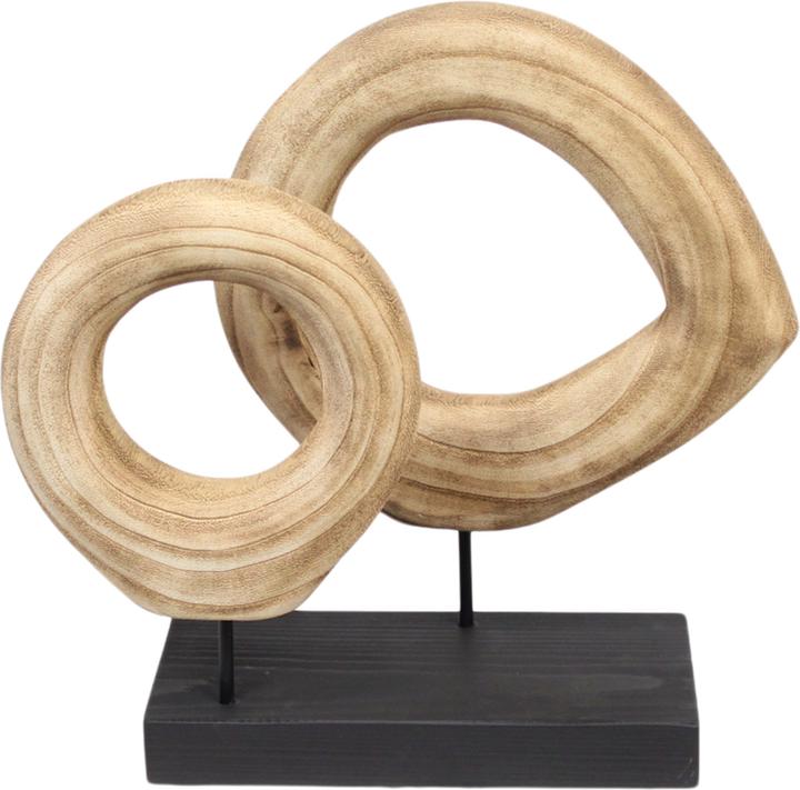 Decofinder 2er Holzring, Natur-Schwarz