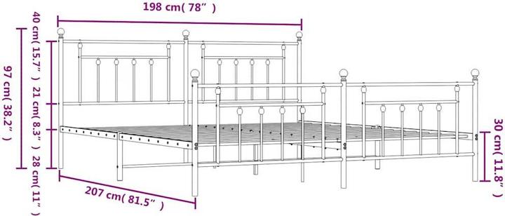 Produktbild vidaXL Bettgestell (193 x 203 cm)