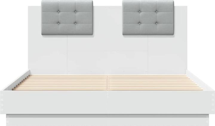 Produktbild vidaXL Bettgestell mit Kopfteil und LED-Leuchten (140 x 190 cm)