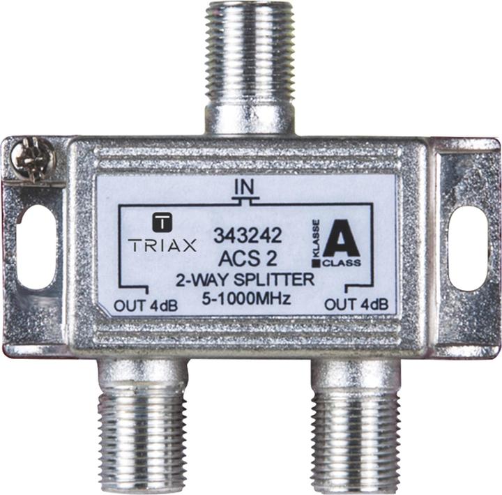 Image du produit Triax Répartiteur F 2x 5-1000MHz 3.6dB compatible canal arrière. ACS 2 (Répartiteur)