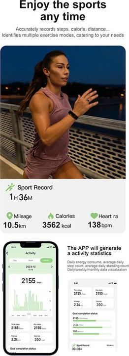 Image du produit Powerton SMART Ring Grösse 9 schwarz / Smart Ring / BT 5.0 / IP68 (9, Noir)