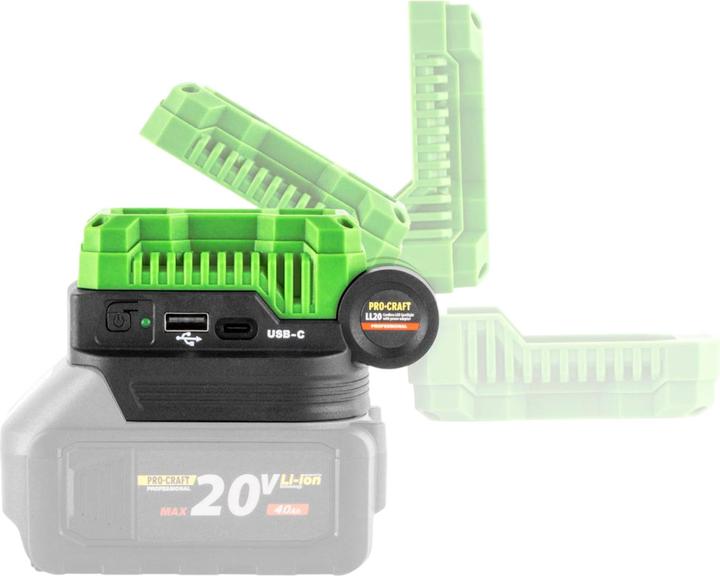 Produktbild Procraft LL20bb Akku LED Strahler 20 V 500 lm + 2x Akku 2,0 Ah + Ladegerät (500 lm)