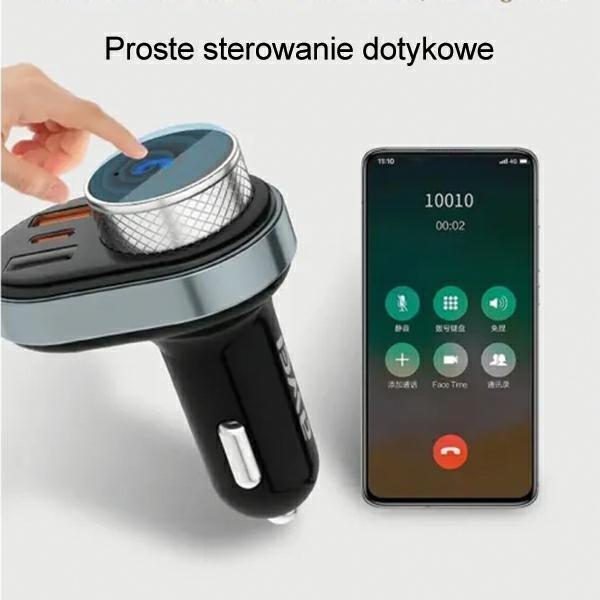 Actual product image Awei zestaw głośnomówiący C-843 z transmiterem FM, Bluetooth 5.0, MP3, 1xUSB+1xUSB-C czarny/black