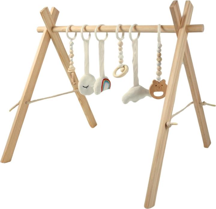 Hermex Baby-Gymnastikbogen Baby-Activity-Rahmen Holz-Activity-Rahmen
