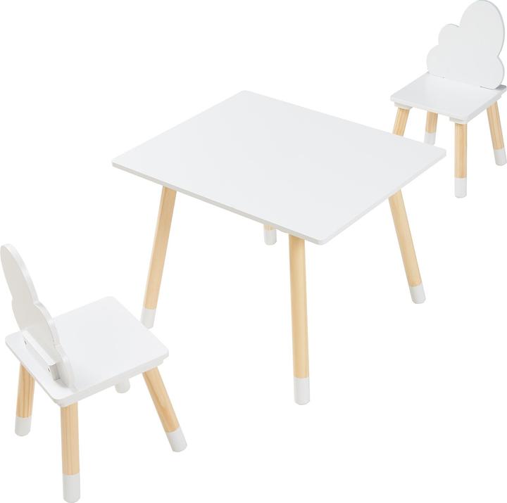 En.Casa Kindersitzgruppe Hovle mit Wolken-Design Weiss (Dinette per bambini)