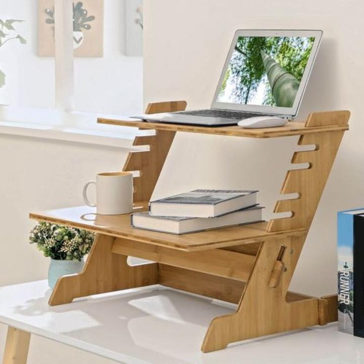 Immagine prodotto Hermex Scrivania ergonomica Tavolo per laptop rialzato Postazione di lavoro mobile in piedi