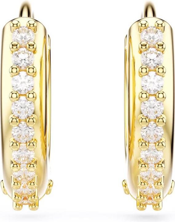 Actual product image Swarovski Matrix hoop earrings round cut white gold (Swarovski Metal)