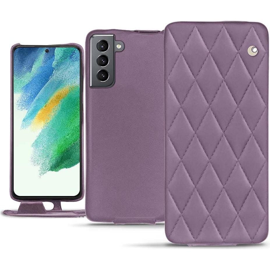Noreve Lederschutzhülle vertikal (Samsung Galaxy S21 FE), Smartphone Hülle, Violett