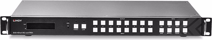 Actual product image Lindy 8x8 HDMI 18G Matrix with Video Wall Scaling