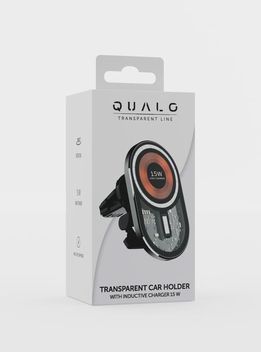 Actual product image Qualo Auto holder car holder with 15W charger for inductive charging