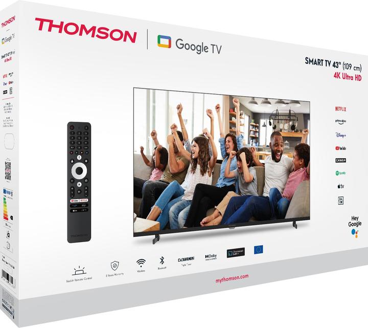 Actual product image Thomson TV 43 4K SMART UHD T2/C2S2 GOOGLE TV FRAMELESS (43", LED, 4K)