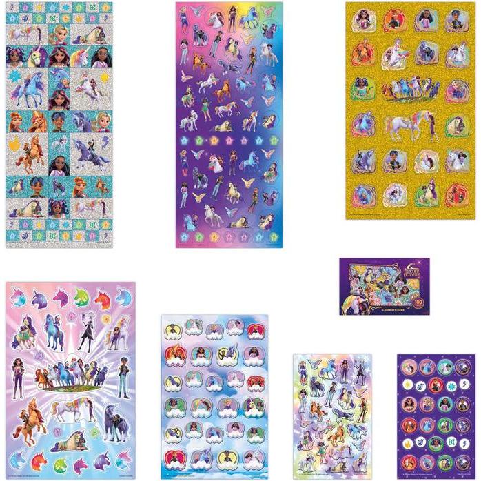 Grafix, Sticker, Totum Unicorn Academy Super Sticker Set - 8 Bögen