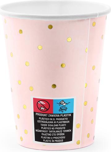 Immagine prodotto Partydeco Tazze a pois, rosa chiaro, 260 ml (1 pz / 6 pz) (6 x)