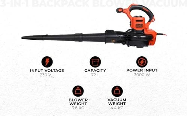 Image du produit Black & Decker BEBLV300-QS (Fonctionnement sur secteur, Souffleur de feuilles, Aspirateurs à feuilles, Aspirateurs et souffleurs)