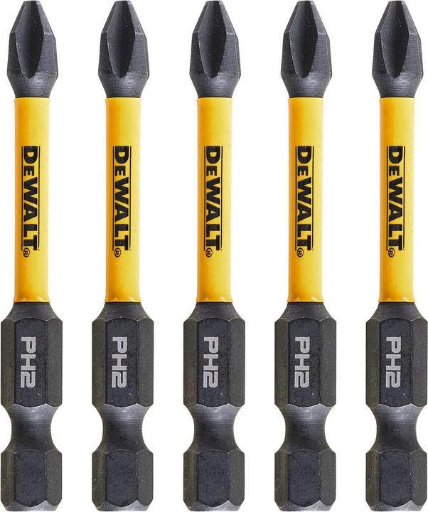Produktbild DeWalt Phillips PH2 Schraubendreherbit, Typ Schlagschrauberbit, 5teilig (Kreuz Phillips PH)
