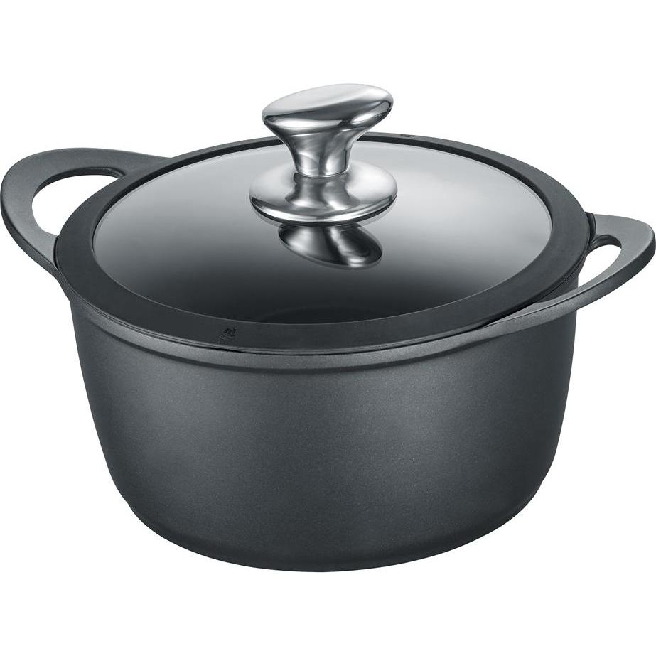 Berndes Kochtopf VIENNA 20 cm mit Antihaftversiegelung und Glasdeckel, Pfanne + Kochtopf, Schwarz