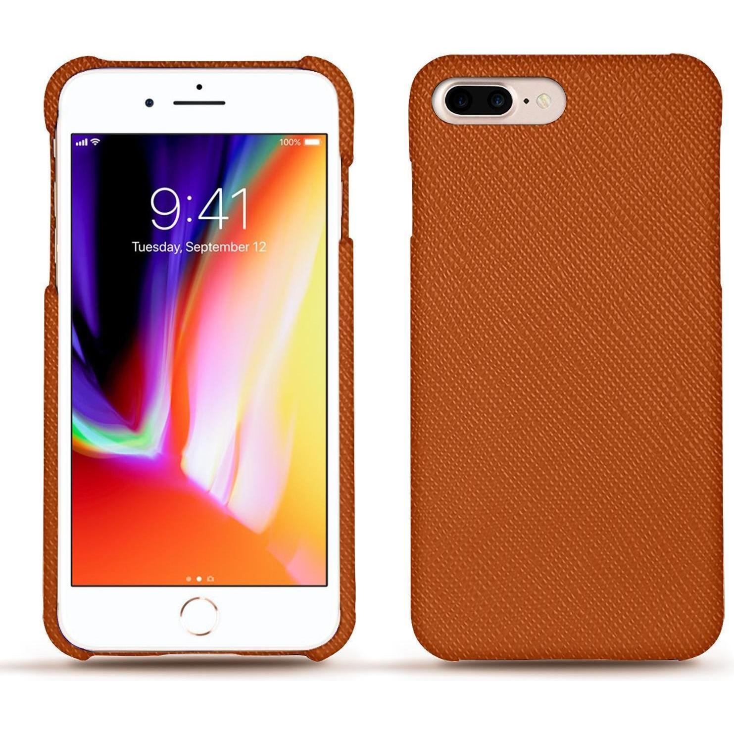 Noreve Lederschutzhülle (Apple iPhone 8 Plus), Smartphone Hülle, Orange